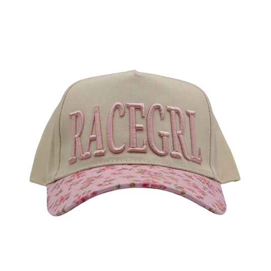 RACEGRL Hat - Cream/Pink Floral