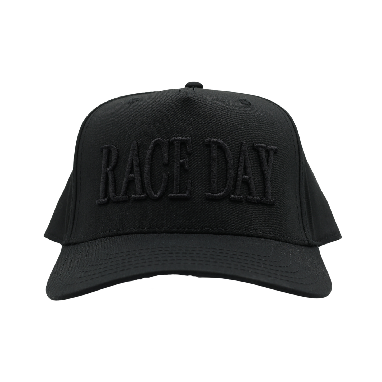 RACE DAY Snapback Hat - Black Hat w/ Black Stitching