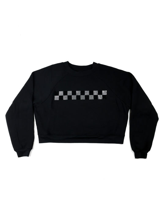 Rhinestone Checkered Crewneck