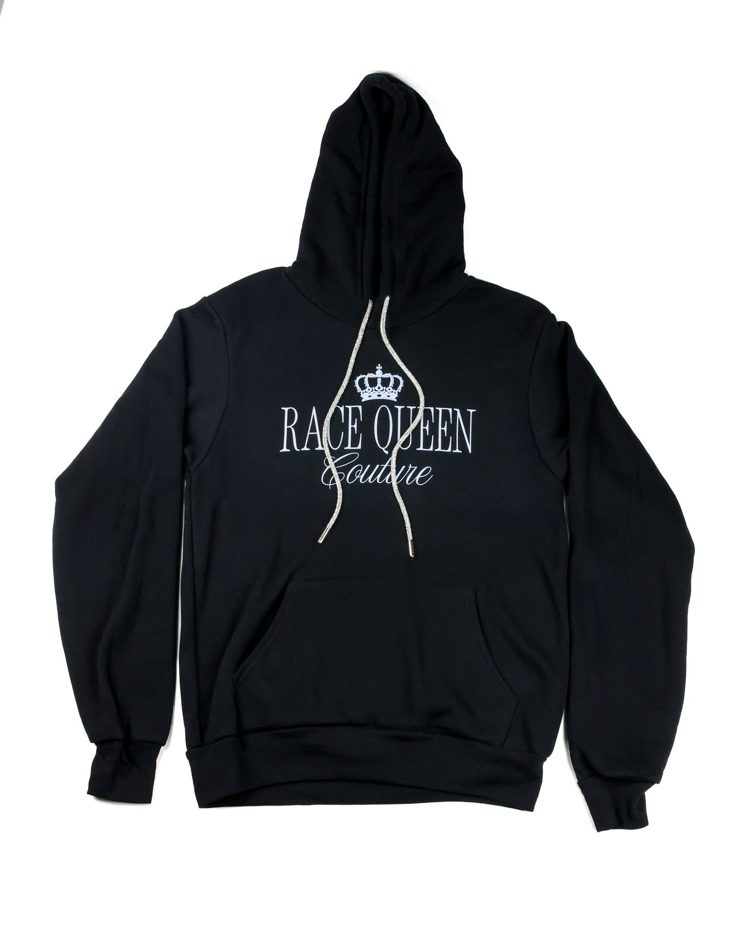 RQC Hooded Sweatshirt with Rhinestone Drawstrings