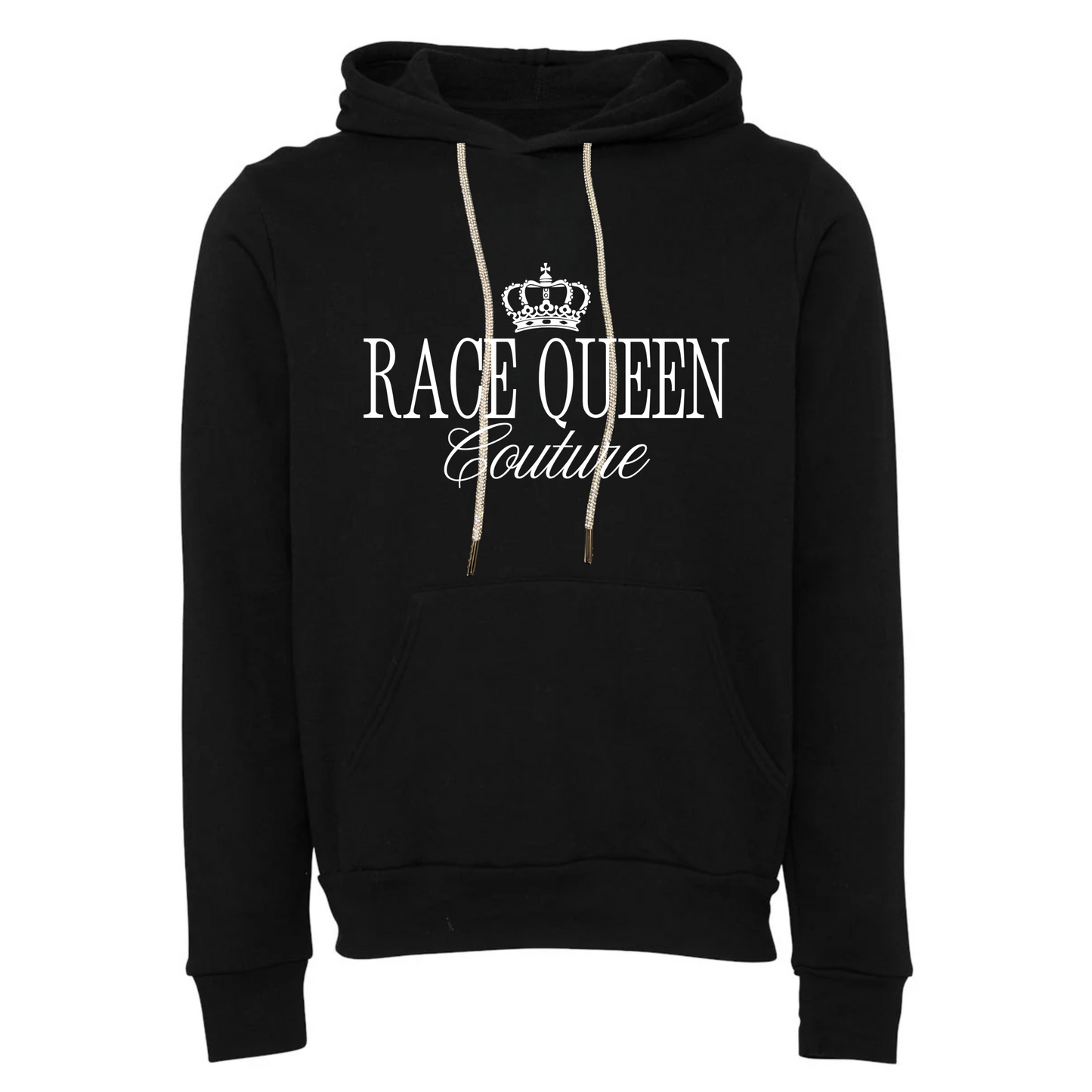 RQC Hooded Sweatshirt with Rhinestone Drawstrings