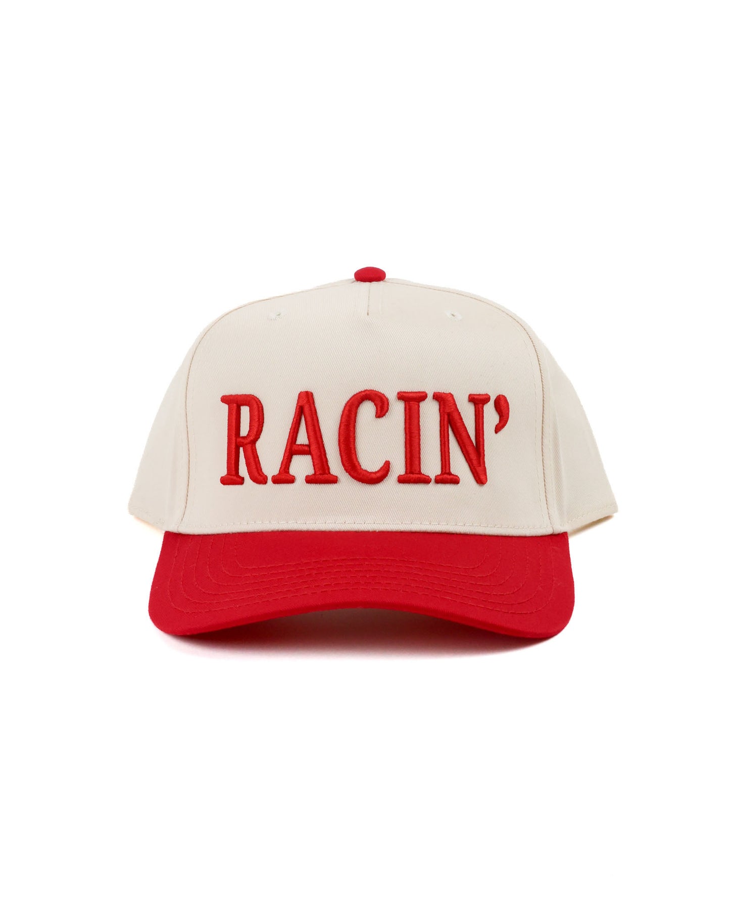 RACIN' Hat - Cream/Racin’ Red