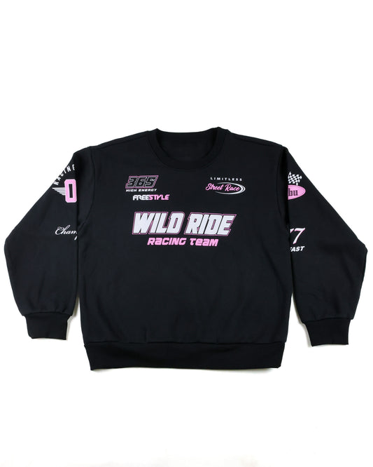 Race Royalty Wild Ride Racer Crewneck, lavender detail