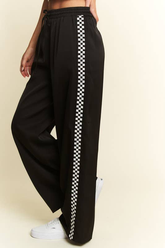 Checkered Satin Sweatpants