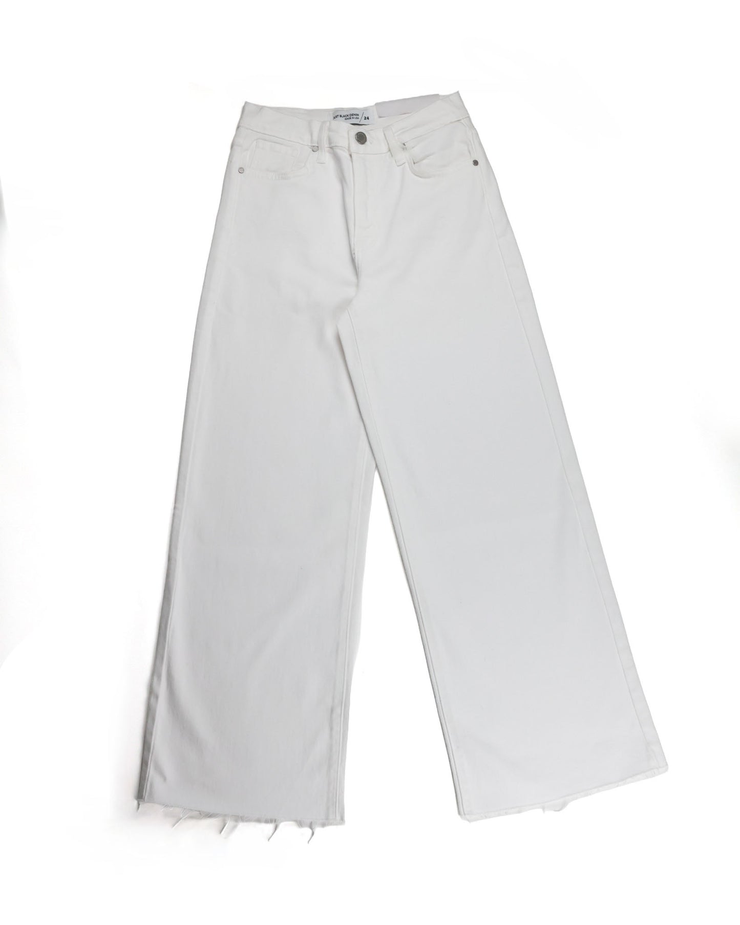 Women's high-rise Scissor Cut Wide Leg Jeans in Optic White by Just Black Denim
